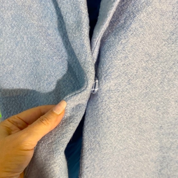 Forever 21 Exclusive light blue long jacket with fancy boucle type fabric - Picture 2 of 6